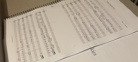A view of some musical scores for the Yearnings for Home series
