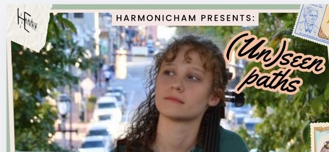 This image shows the top of the poster for the Cello concert